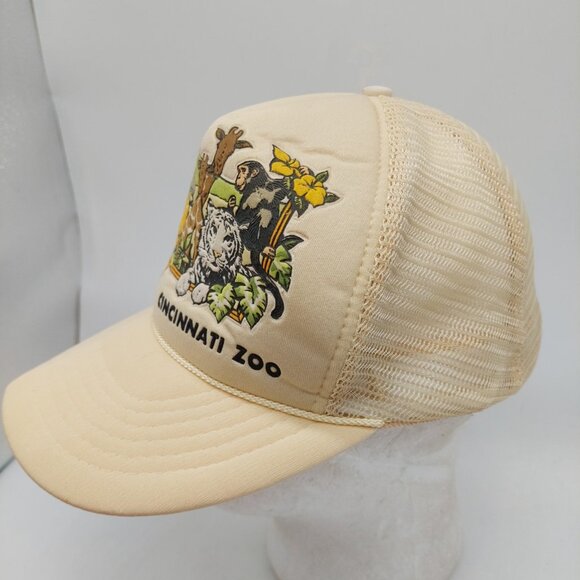 Cincinnati Zoo Hat Animal Safari Tan Mesh Double Snapback Rope Hat Cap - Picture 3 of 7